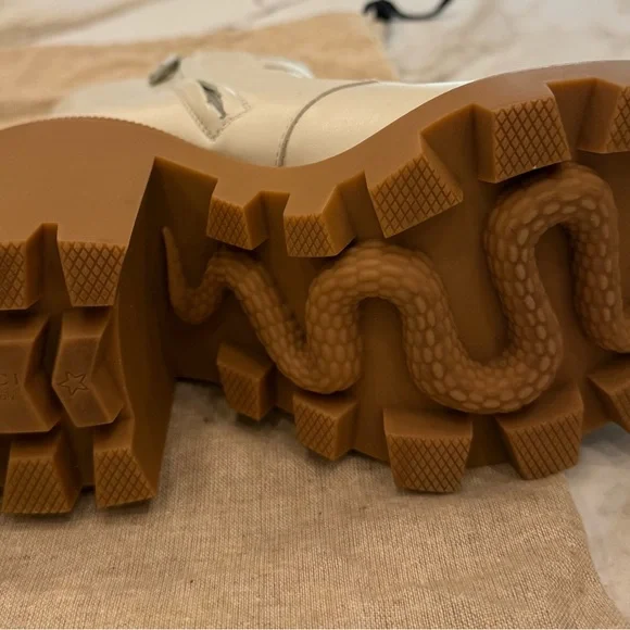 Gucci Cream and Tan Platform Ankle Boots Brand New in Box - Never Worn - Picture 4 of 8